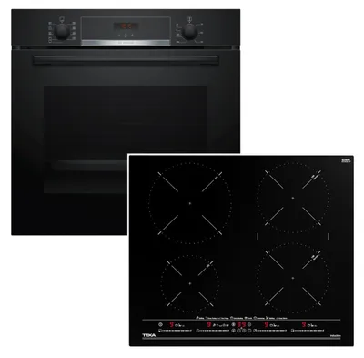 Produktbild von HERDSET Bosch Backofen Teleskopauszug + Teka Induktionskochfeld autark 60 cm Topferkennung