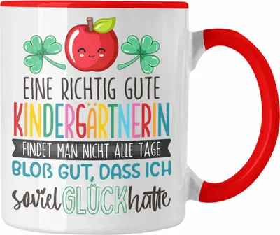 Produktbild von Trendation - Kindergärtnerin Tasse Geschenk Dankeschön Beste Erzieherin Der Welt Dankeschön (Rot)