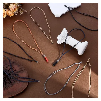 Produktbild von 40 Stück gewachste Baumwollschnur in 5 Farben für verstellbare Choker-Halsketten