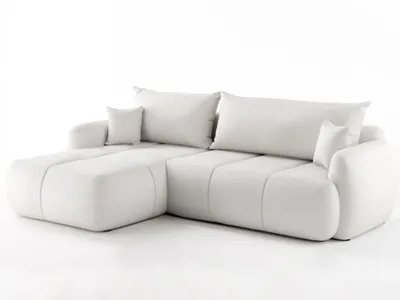Produktbild von FurniDe24 Ecksofa L-Form Links Quel - Ecksofa mit Schlaffunktion und Bettkasten - Moderne Ecksofa, Wohnzimmer Ecksofa - Eckcouch Weiß (Quelle 01)
