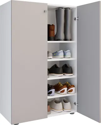 Produktbild von LonaXL5DT Schuhschrank 2 Türen weiß, grau.
