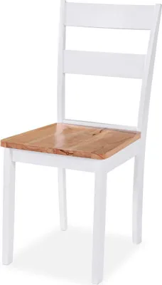Immagine prodotto di vidaXL Sedie da pranzo 6 pz. Legno massiccio bianco in legno di gomma