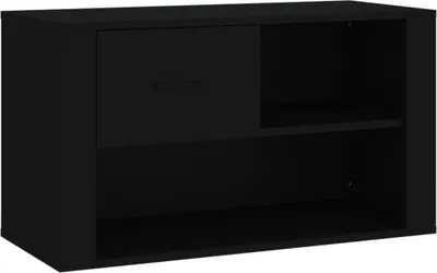 Produktbild von vidaXL Schuhschrank Schwarz 80x35x45 cm Holzwerkstoff