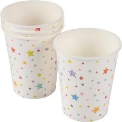 Image de Set de 6 gobelets en carton Anniversaire etoile