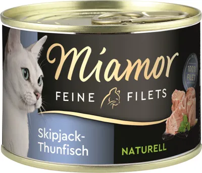 Produktbild von Miamor Feine Filets naturelle Skipjack-Thunfisch, Adult, jede Rasse, Thunfisch, 156 g