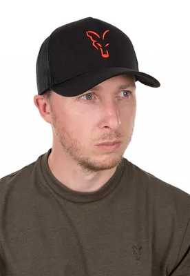 Productafbeelding van Fox Collection Truckerhoed - Angelcap, kleur: zwart / oranje