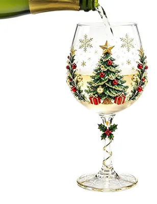 Productafbeelding van Feestelijke Rode Wijnglazen voor Kerst 300ml