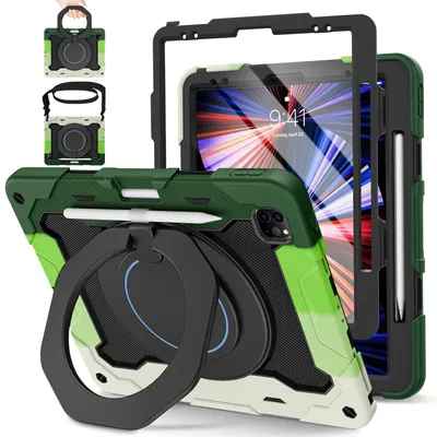 Produktbild von Stoßfester iPad Pro 12.9 Schutzhülle mit Schultergurt und Stifthalter