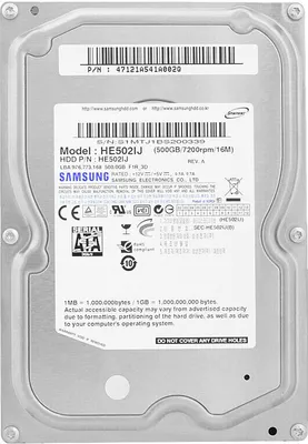 Produktbild von Festplatte Samsung HE502IJ 500GB 7200Rpm 16Mb Cache Sata 3,5 Zoll Spinpoint F1