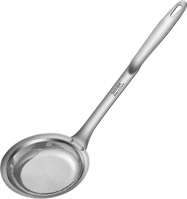 Produktbild von Feinmaschiges Sieb zum Abschöpfen von Ölfilterfettschaum, Premium-Schaumlöffel, feinmaschiges Sieb mit langem Griff, Mehrzweck-Sieb für schnelle Filtration