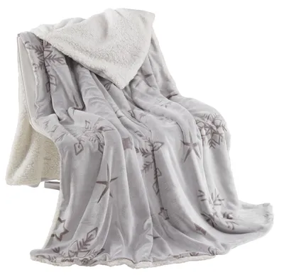 Produktbild von Kuscheldecke Cashmere / Sherpa Snowflake Creme - 150x200 cm Wohndecke Decke