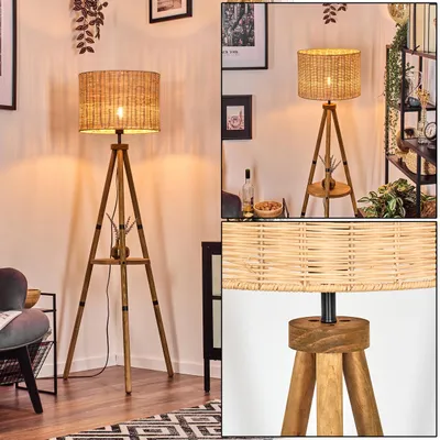 Produktbild von Dello Stehlampe aus Holz/Rattan/Korbgeflecht in Naturfarben