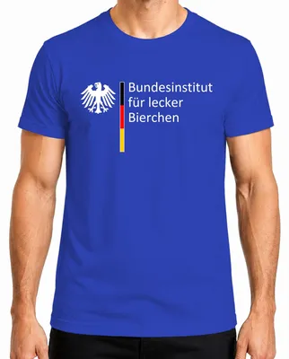 Productafbeelding van Bundesinstitut voor lekker bier, cadeau voor bierliefhebbers, heren T-shirt, blauw, maat S
