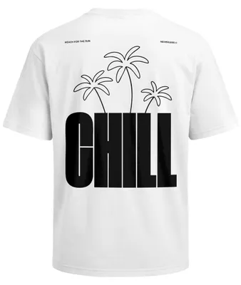 Produktbild von Herren T-Shirt - Palmen Design Chill - Oversized Relaxed Fit Printshirt Sommer Fashion Streetstyle Neverless®