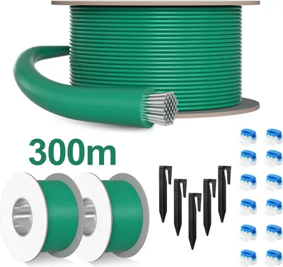 Immagine prodotto di Jayseuw Set cavo perimetrale da 300 m Kit di riparazione per robot tosaerba Picchetti Connettori per cavi