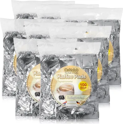 Produktbild von 8x Cafeclub Supercreme Megabeutel Kaffeepads a 100Stück koffeinfreie Röstung