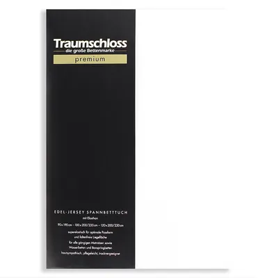 Produktbild von Traumschloss Premium Edel-Jersey Spannbettlaken 90-120 x 200-220 cm weiß 165g/m², 95% gekämmte Mako Baumwolle, 5% Elasthan