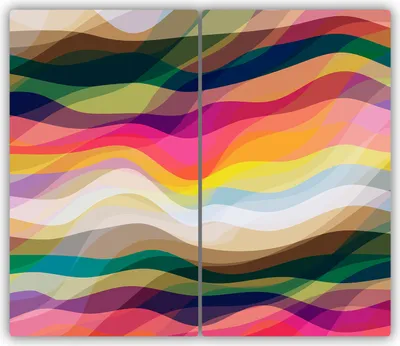 Produktbild von Tulup Glas-Herdabdeckplatte - 2x30x52cm - Glaskeramikkochfeld-Abdeckung Spritzschutz Zweiteilig Wellen Abstrakt