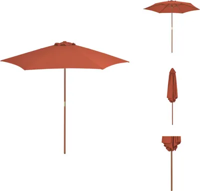 Produktbild von vidaXL Sonnenschirm mit Holz-Mast 270 cm Terrakotta -  Sonnenschirme & Sonnenschutze