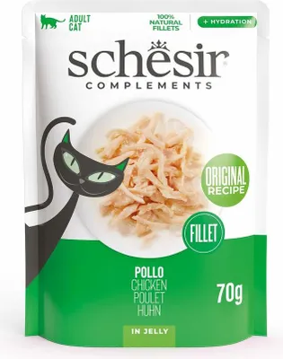 Produktbild von SCHESIR Chicken fillet in jelly - nassfutter für Katzen - 70g