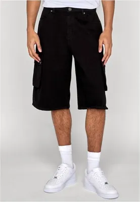 Zdjęcie produktu dla Męskie szorty Urban Classics Washed Workwear Cargo Shorts, czarne – rozmiar 30