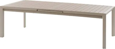 Produktbild von Ausziehbarer gartentisch "evasion" holzoptik leinen &amp ton 14 plätze lates aus aluminium  - Hespéride