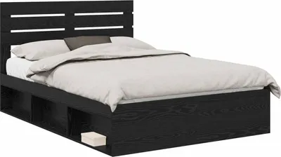Obrázok produktu pre Rám postele Čierna 150 x 200 cm Masívne borovicové drevo