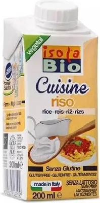 Productafbeelding van Isola Rijst Cuisine Crème, rijstdrink, 200 ml, Italië, 196 kcal, 813 kJ, 14 g