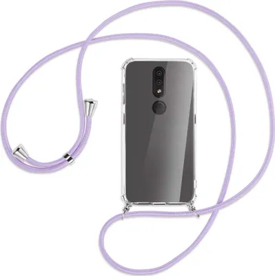 Produktbild von Handykette Backcover-Schutzhülle mit Band (Metall silberfarben) für Nokia 4.2 - violett