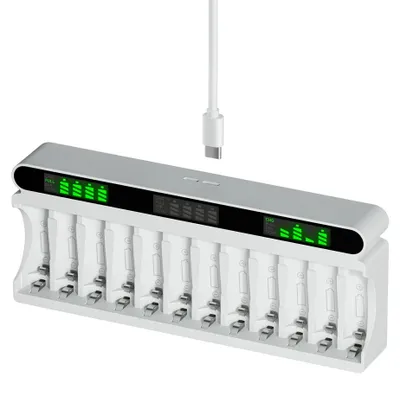 Image de Chargeur de batterie, compatible avec les chargeurs AA/AAA, chargeur