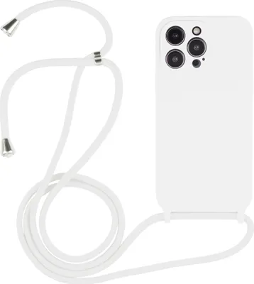 Produktbild von Mobigear Lanyard iPhone 15 Pro Max Silikon Handykette - Weiß