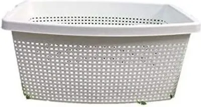 Produktbild von Wäschewanne Rattan-Optik Weiß Wäschekorb Wäschekiste Wäschetruhe Wäsche Korb Wanne Wäschesammler