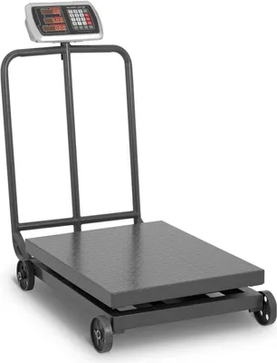Zdjęcie produktu dla Waga platformowa Expondo Steinberg Systems – 600 kg / 0,1 kg  – 60 x 50 cm – na kółkach –  LED