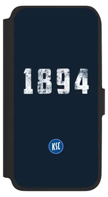 Produktbild von NIVOCASE Klapphülle für Samsung Galaxy A17 5G  Handyhülle aus Kunst Leder NIVOflip schwarz Bundesliga KSC Karlsruher SC