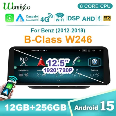 Immagine prodotto di Autoradio wireless con CarPlay e Android, schermo da 12,5 pollici, 8 GB di RAM e 256 GB di memoria interna
