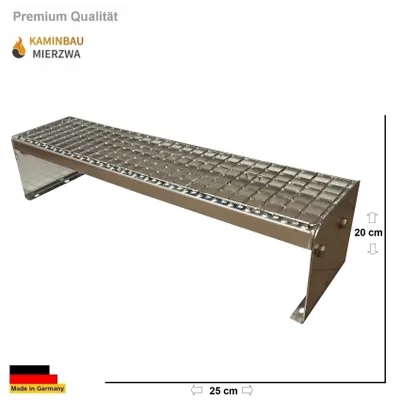 Obrázok produktu pre Oceľové schodisko 1 schod Voľne stojace kompletne pozinkované / mriežkované schody Šírka 100 cm Výška podstupnice Výška 20 cm Odolné voči poveternostným vplyvom Záhradné schodisko Schody