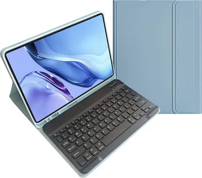 Produktbild von Mobigear Keys iPad 11 (2025) Hülle QWERTY Bluetooth Tastatur Klapphülle + Stifthalter - Blau