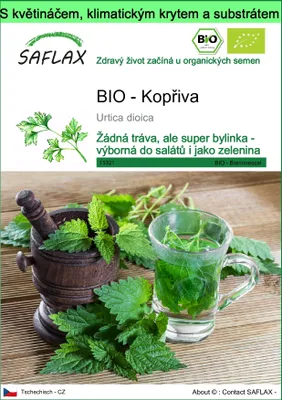 Obrázek produktu pro SAFLAX Garden to go - BIO - Kopřiva - Urtica dioica - 2000 Semena - S květináčem, klimatickou poklicí a pěstebním substrátem