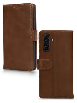 Produktbild von Mobilize Wallet Handyhülle für Samsung Galaxy A26 Hülle Echtes Leder Klapphülle Geldbörse - Braun