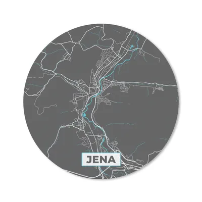 Produktbild von MuchoWow® Mauspad Mousepad Karte - Jena - Blau - Stadtplan - Deutschland 50x50 cm - Mousepads - Maus Mat - Pad - Mausunterlage - Vinyl