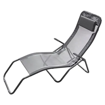 Produktbild von Gesundheitsliege mit Kopfkissen - 190 cm / anthrazit - Klappbare Garten Sonnen Liege