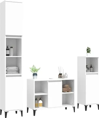 Produktbild von 3-tlg. Badmöbel-Set Weiß Holzwerkstoff