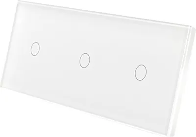 Produktbild von Touchschalter Panel 1+1+1 Glas weiß Qtouch Wandschalter ohne Modul