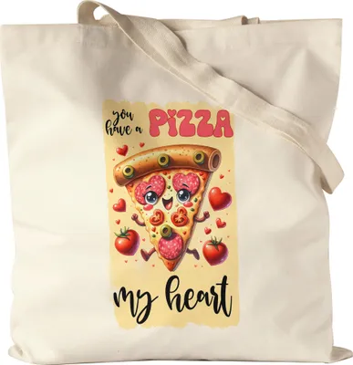 Produktbild von You Have a Pizza My Heart Jutebeutel Pizza Liebe Herz Valentinstag Geschenk