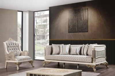 Immagine prodotto di Set di divani Divani classici Poltrone Set da salotto 3+1 posti Chesterfield