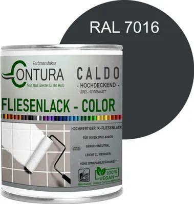 Produktbild von Fliesenlack 750ml. Fliesenfarbe 20 Farben Lack Fliesen Wand Boden Bad Küche - RAL 7016 Anthrazitgrau