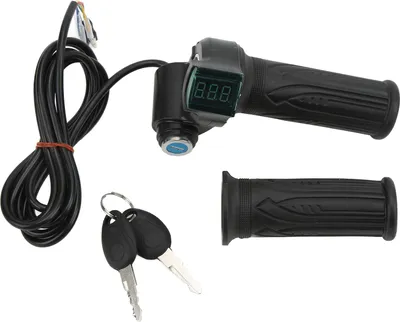 Produktbild von 2PCS Elektrofahrrad-Gasgriff-Geschwindigkeitskontrollgriff mit grüner Digitalanzeige