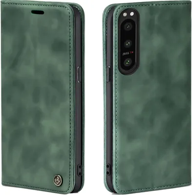Produktbild von Handy Hülle für Sony Xperia 5 IV Klapphülle Bookcase Flip Cover Handy Tasche Etui Farbe: Grün