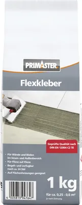 Produktbild von Flexkleber 1 kg grau flexibel standfest für Fliesen und Feinsteinzeug Wand und Boden auf Flächenheizung