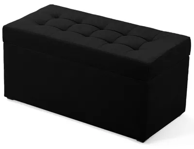 Obrázok produktu pre MG Design čalúnený taburet čiernej farby, 45x90 cm - s úložným priestorom 100 litrov, nosnosť do 300 kg, matný povrch, ľahko udržiavateľný, vhodný do obývačky a predsiene